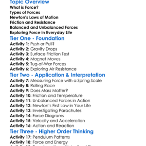 Force And Dynamics Worksheet Activity Booklet