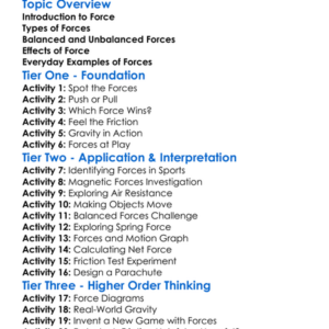Force And Its Types Worksheet Activity Booklet