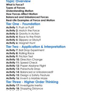 Force And Motion Worksheet Activity Booklet