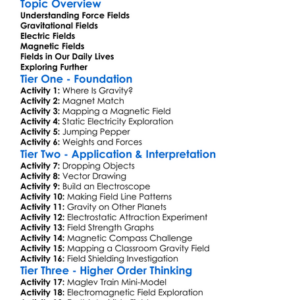 Force Fields Worksheet Activity Booklet