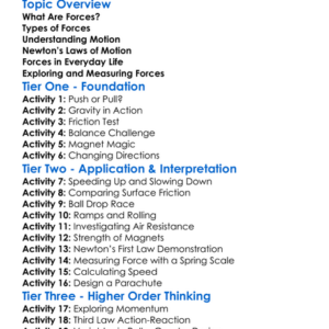 Forces And Motion Worksheet Activity Booklet