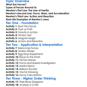 Forces And Newtons Laws Of Motion Worksheet Activity Booklet
