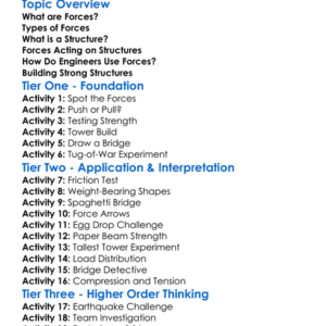 Forces And Structures Worksheet Activity Booklet