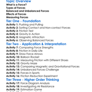 Forces And Their Types Worksheet Activity Booklet