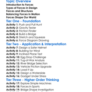Forces In Design Worksheet Activity Booklet