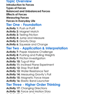 Forces Types And Effects Worksheet Activity Booklet