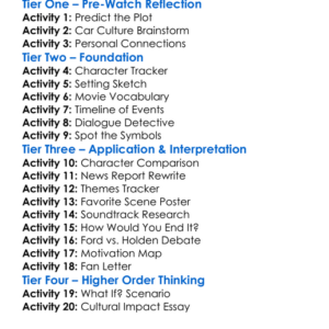 Ford V Holden 2023 Worksheet Activity Booklet