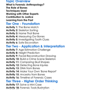 Forensic Anthropology Basics Worksheet Activity Booklet