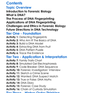 Forensic Biology And Dna Fingerprinting Worksheet Activity Booklet