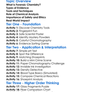 Forensic Chemistry Basics Worksheet Activity Booklet