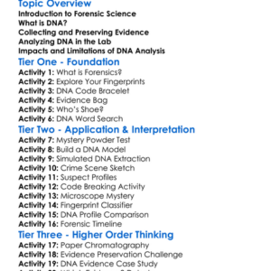 Forensics And Dna Analysis Worksheet Activity Booklet