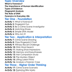 Forensics And Human Identification Worksheet Activity Booklet
