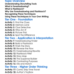 Foreshadowing And Flashback Worksheet Activity Booklet
