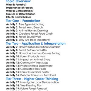 Forestry And Deforestation Worksheet Activity Booklet