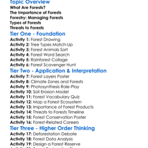 Forests And Forestry Worksheet Activity Booklet