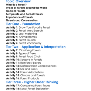 Forests And Types Of Forests Worksheet Activity Booklet