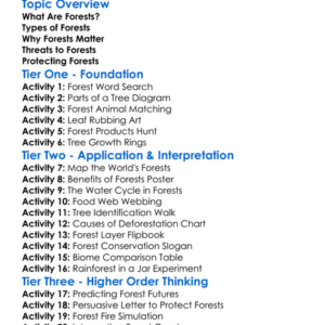 Forests Worksheet Activity Booklet