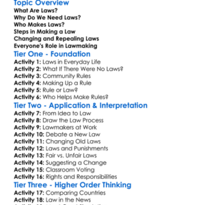 Formation Of Laws Worksheet Activity Booklet
