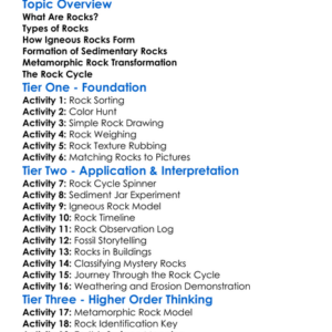 Formation Of Rocks Worksheet Activity Booklet