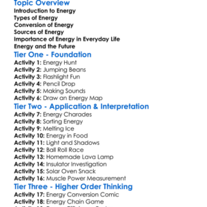 Forms Of Energy Worksheet Activity Booklet