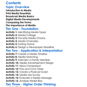 Forms Of Media Print Broadcast Digital Worksheet Activity Booklet