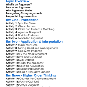 Formulating Arguments Worksheet Activity Booklet
