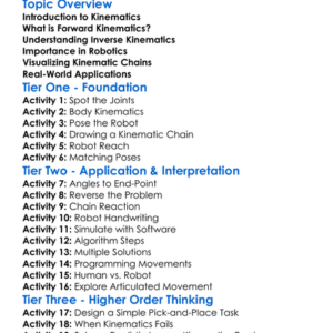 Forward And Inverse Kinematics Worksheet Activity Booklet