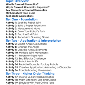 Forward Kinematics Worksheet Activity Booklet