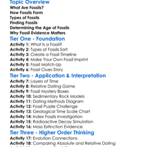 Fossil Evidence And Dating Methods Worksheet Activity Booklet