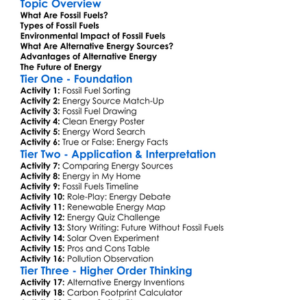 Fossil Fuels And Alternative Energy Worksheet Activity Booklet