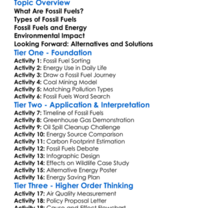 Fossil Fuels And Environment Worksheet Activity Booklet