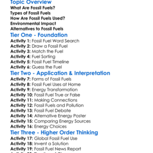 Fossil Fuels Worksheet Activity Booklet