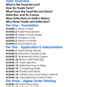 Fossil Record And Extinction Worksheet Activity Booklet