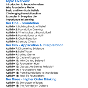 Foundationalism Worksheet Activity Booklet