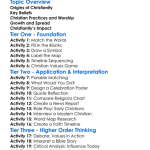 Foundations Of Christianity Worksheet Activity Booklet