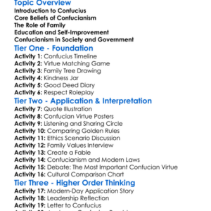 Foundations Of Confucianism Worksheet Activity Booklet