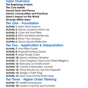 Foundations Of Islam Worksheet Activity Booklet