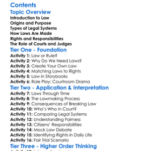 Foundations Of Law And Legal Systems Worksheet Activity Booklet