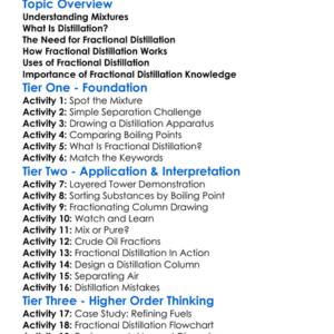 Fractional Distillation Worksheet Activity Booklet