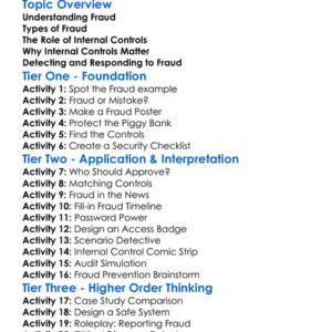 Fraud And Internal Controls Worksheet Activity Booklet