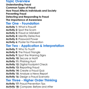 Fraud Prevention And Detection Worksheet Activity Booklet