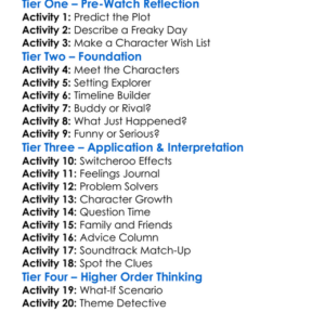 Freakier Friday 2025 Worksheet Activity Booklet