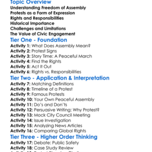 Freedom Of Assembly And Protest Worksheet Activity Booklet