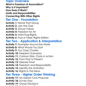 Freedom Of Association Worksheet Activity Booklet