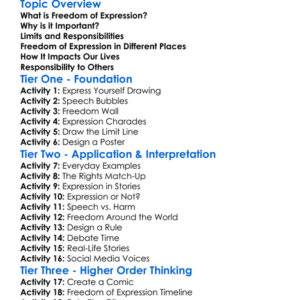 Freedom Of Expression Worksheet Activity Booklet