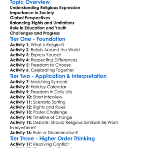Freedom Of Religious Expression Worksheet Activity Booklet