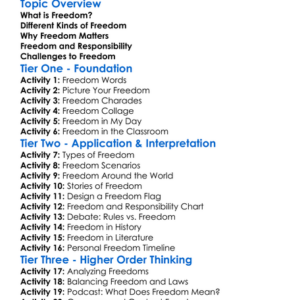 Freedom Worksheet Activity Booklet