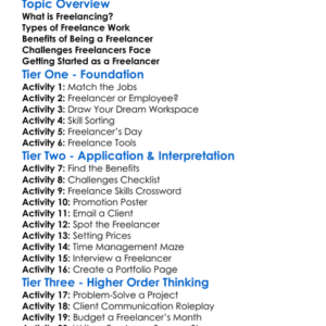 Freelance Basics Worksheet Activity Booklet
