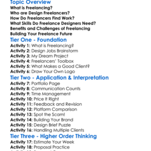 Freelancing For Designers Worksheet Activity Booklet