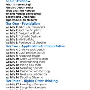Freelancing In Graphic Design Worksheet Activity Booklet